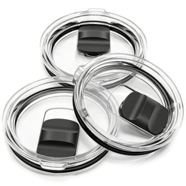 Imagem de Ukiism Tampa de copo para copo Yeti de 590 ml, caneca de 10/680 g e Lowball de 283 g, tampas de copo à prova de derramamento para viagem com interruptor magnético deslizante - pacote com 3