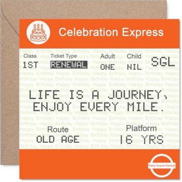 Imagem de Stuff4 Cartões de aniversário de 16 anos para meninas e meninos - ingresso para a velhice - cartão de feliz aniversário para menina de 16 anos de idade menino primo filha neto filho, cartões