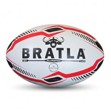 Imagem de Bratla Bola de rugby Pro Match tamanho 5 – Bola de treinamento e fósforo costurada à mão com borracha de alta aderência, voo de precisão para passar e chutar – ideal para clubes, escolas e jogos