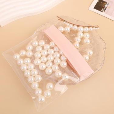 Imagem de 1 bolsa de embalagem de plástico EVA, bolsa de armazenamento transparente selável para guardar joias, 8,8 x 10,5 cm