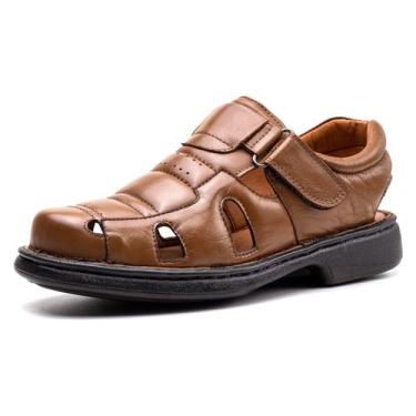 Imagem de Sandalia Masculina Conforto Pinhão Couro DIfranca - 3601, 41