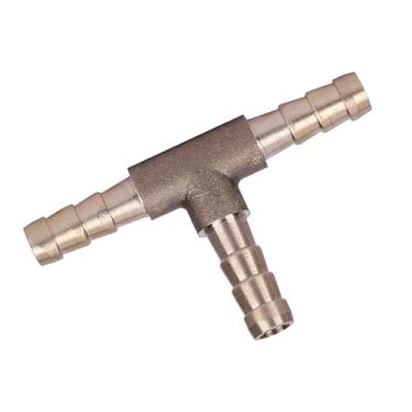Imagem de Naroote Junta de Mangueira de Combustível de 3 Vias de Latão para Tubo de Gás de óleo de Ar Comprimido, Conector Durável Em Forma de T para Mangueira de 6 Mm, 8 Mm, 10, 12, Ideal para Conexão de