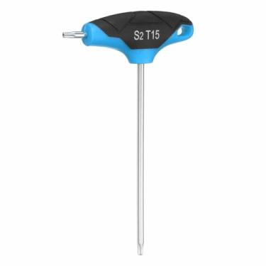 Imagem de HARFINGTON Chave Torx T-Handle T15 S2 Chave em T de Extremidade Dupla de Aço Chave de Fenda Torx Chave de Fenda Hexagonal Ferramenta para Manutenção Doméstica Automotiva, Azul Preto