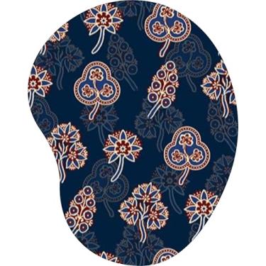 Imagem de Mouse Pad Ergonômico Gota Floral Étnico Azul e Vermelho