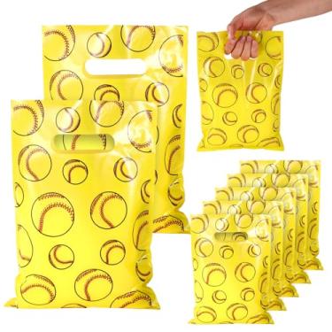 Imagem de 50 peças de sacos de presente de softball, 24 x 16,69 cm com tema esportivo, lembrancinhas de festa de softball, lembrancinhas de festa para armazenar doces de sobremesa, lanches e biscoitos