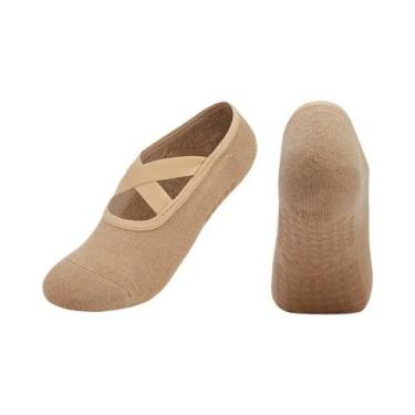 Imagem de Meias De Algodão Para Dança, Yoga E Pilates Femininas, Respiráveis, Co