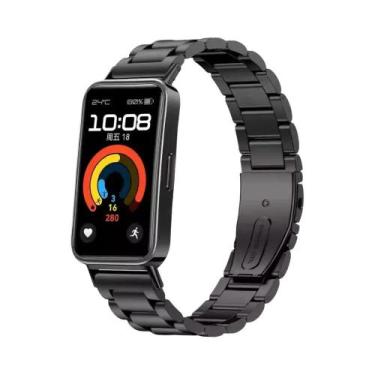 Imagem de Pulseira De Aço Inoxidável Para Huawei Band 10 9 8 NFC Substituição De