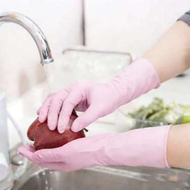 Imagem de Luvas descartáveis de nitrilo com 30 peças, resistentes a perfurações, alta elasticidade, ajuste apertado, luvas de limpeza doméstica para uso doméstico