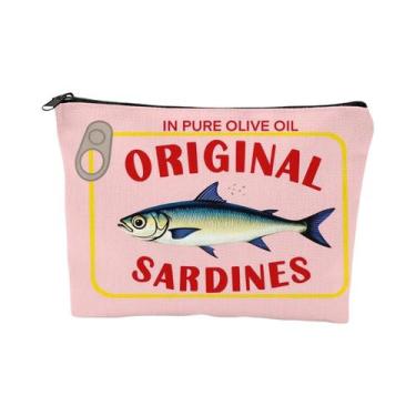 Imagem de Bolsa de maquiagem unissex de linho leve e durável  Design de azeite d