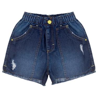 Imagem de Shorts Juvenil Look Jeans Elástico Jeans - UNICA - 12-Feminino