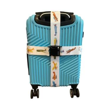 Imagem de Alça de bagagem de avião, cinto de segurança de poliéster azul com fivela de liberação rápida, 5 x 180 cm, acessório universal para bolsa de viagem