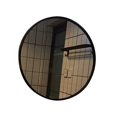 Imagem de U5GAAALPPQ9 Espelho redondo montado na parede espelho de maquiagem de metal ed redondo banheiro cosméticos espelho de maquiagem HD sala de estar criativo decorativo 6 tamanhos