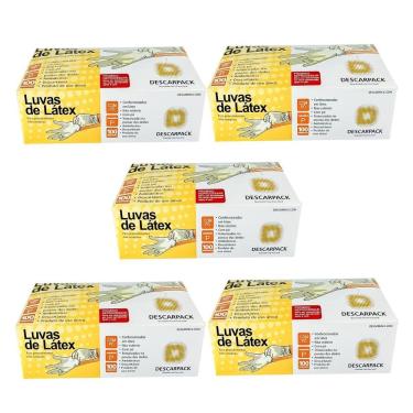 Imagem de Kit Luva Látex Uso Geral Não Médico Pó Descarpack 500Un