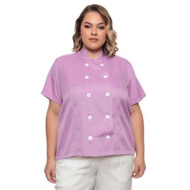 Imagem de Dolma Chef Feminina Plus Size Teodora Lilas - gardenia jalecos, G3