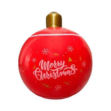 Imagem de Bola De Natal Inflável De PVC De 24 Polegadas Com Luzes E Controle Rem