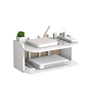 Imagem de Prateleira Para Roteador Aparelho de TV Modem Video Game Fixada Na Parede Suporte Invisivel Suporta(3 unidades)