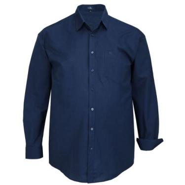 Imagem de Camisa Social Manga longa Masculina Pluse Size Tamanho Extra Grande G4