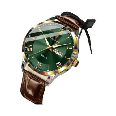Imagem de Relógio De Luxo Masculino Em Couro Para Negócios, À Prova d'Água, Lumi