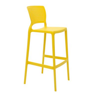 Imagem de Banqueta Tramontina Safira Alta Bar em Polipropileno e Fibra de Vidro Amarelo
