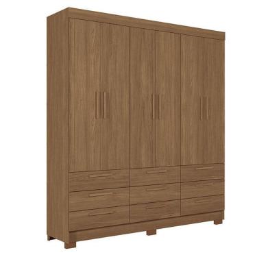 Imagem de Guarda Roupa Colombo 6 Portas 9 Gavetas Jatobá Acetinado - Santos Andirá