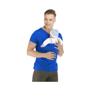 Imagem de Camiseta De Verão De Manga Curta Para Gestantes Com Bolso Canguru Para