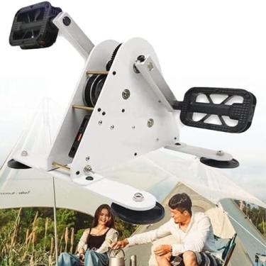 Imagem de Gerador portátil 50-100W, fonte de alimentação compacta de manivela e pedal de pé, ideal para acampamento ao ar livre, escritório em casa, entretenimento e esportes, design de metal pequeno