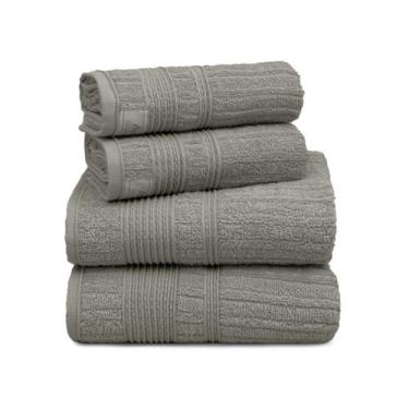 Imagem de Jogo de Toalha de Banho Sonata, 100% Algodão Premium, 4 Peças, Gramatu