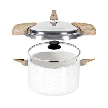 Imagem de Panela de Pressão 5,4Lts 2 em 1 Brinox Ceramic Life Vanilla Indução Ce