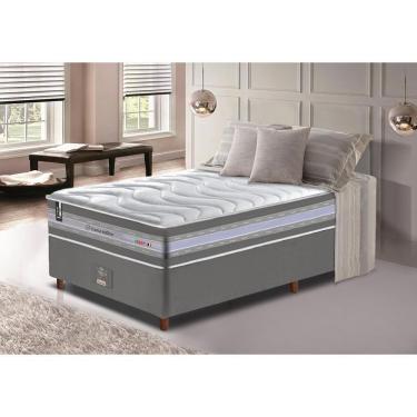 Imagem de Conjunto Cama Box Solteiro De Molas Ensacadas D33 Cama Inbox Select Firme 88x188x71 Cinza