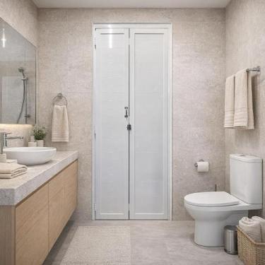 Imagem de Porta Camarão Lambril Alumínio Branco Lado Direito 210X80 - Brecorimo