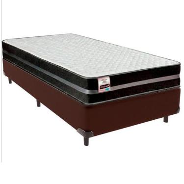 Imagem de Cama Box Solteiro e Colchão Bogota Molas Ultralastic Inducol Marrom