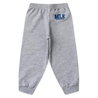 Imagem de Calça Inverno Menino Mescla em Moletom Estampa MLK, 3