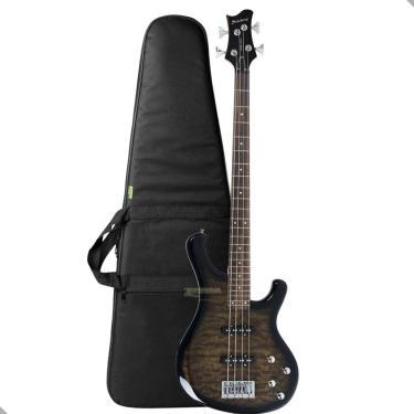 Imagem de Contrabaixo 4 Cordas Ativo Strinberg Sab400 Tbk Preto + Capa