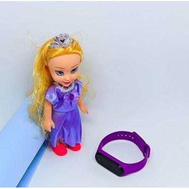 Imagem de Kit Relógio Infantil Menina Digital Led Pulseira silicone Esporte + Mi