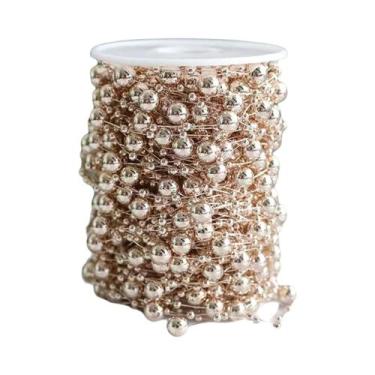 Imagem de Guirlanda De Pérolas Artificiais De 10m Para Árvore De Natal, Corrente