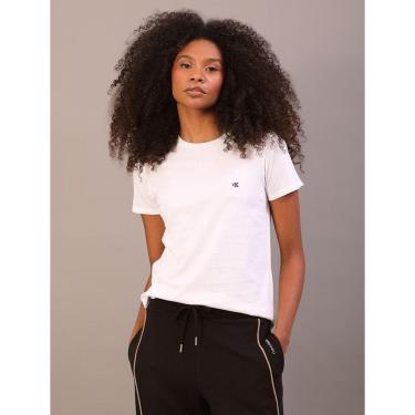 Imagem de Camiseta Feminina Logo Bordado Calvin Klein Jeans - Branco 2-Feminino