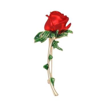 Imagem de Broche De Buquê De Rosas Esmaltado Para O Dia Dos Namorados, Unissex, 