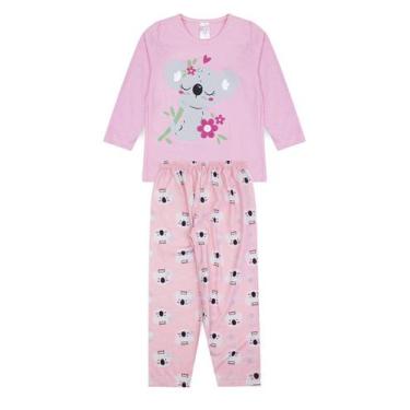 Imagem de Pijama Infantil Feminino Inverno Coala - Hey Kids Rosa Claro - HeyKids