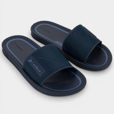 Imagem de Chinelo Rider Slide Street Listra Masculino - Marinho e Azul - 40, 40