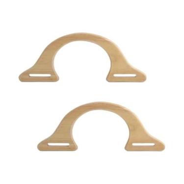 Imagem de Bolsa De Praia Arqueada De Carvalho Feita À Mão 2 Peças, Alça De Madei