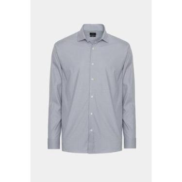Imagem de Camisa Aramis Regular Manga Longa Tech Flex Azul Com Branco-Masculino