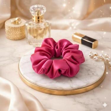 Imagem de Kit 20 Xuxinha de Cetim com Costura Embutida Scrunchies Laço de Cabelo