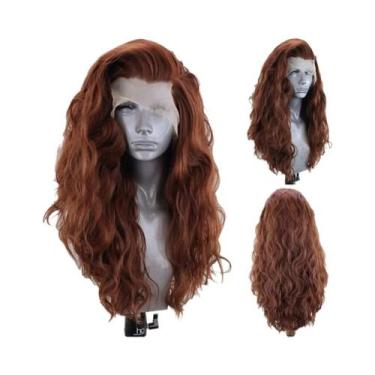 Imagem de Peruca Sintética Branca Ondulada De 26 Polegadas Com Renda Frontal, Re