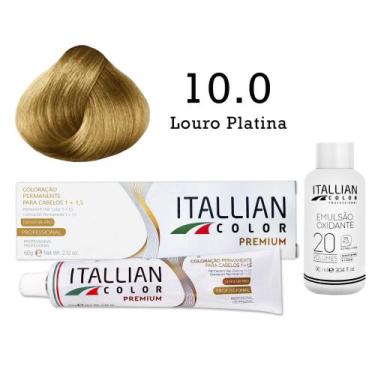 Imagem de Coloração 10.0 Louro Platina + Oxi 20 Vol  Itallian Color - Itallian H