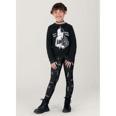 Imagem de Conjunto Molecotton Wandinha Infantil Menina Brandili Preto
