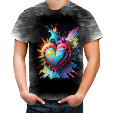 Imagem de Camiseta Desgaste do Orgulho LGBT Coração Amor 13 - DESIGN CAMISETAS, 