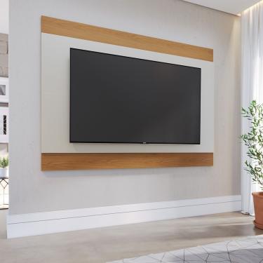 Imagem de Painel para TV Nilo 75" 200CM em MDP com Design Moderno Off White Freijó