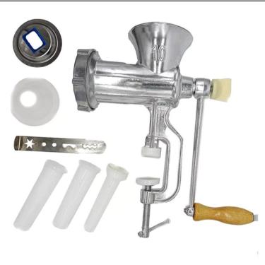 Imagem de Moedor de Carne Manual N 10 com Acessórios em Alumínio com Fixação por Morsa para Lingu...