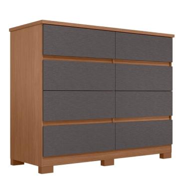 Imagem de Cômoda 8 Gavetas Apolo Madeirado/grafite