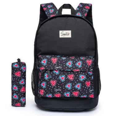 Imagem de Mochila Escolar Feminina Spector Com Estojo Reforçada Original Espaçosa 19 Litros-Feminino
